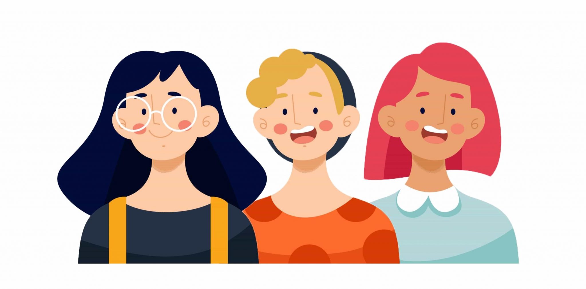 Главное изображение - три разных человека улыбаются